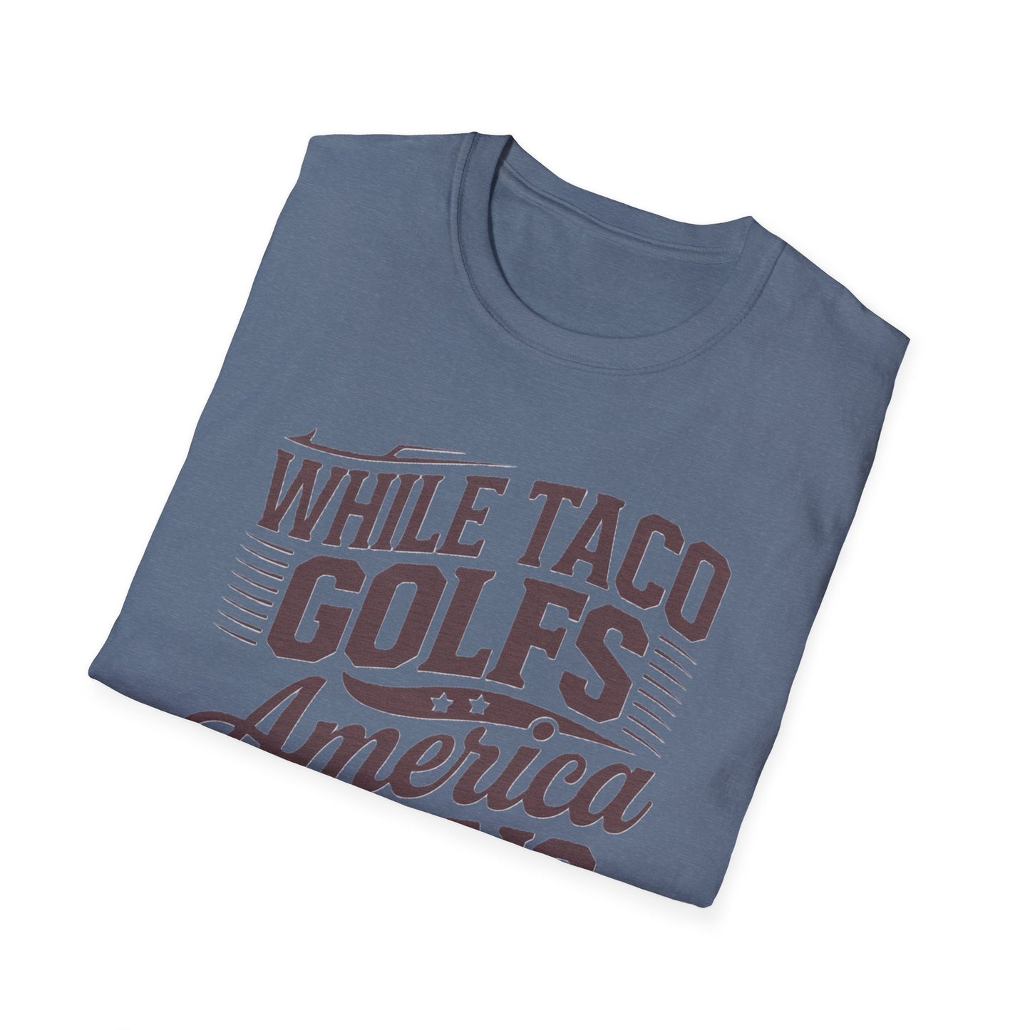Golf-Themed Unisex Softstyle T-Shirt – Perfect for Taco Lovers, Casual Outings, Gift for Dads, Summer Style, Fun Statement Tee