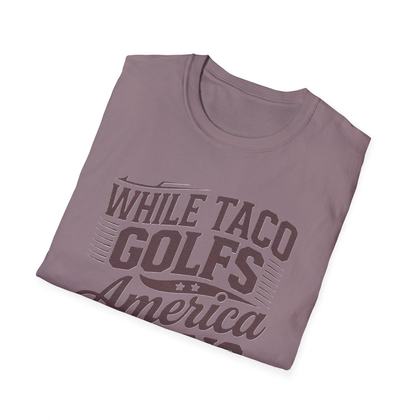 Golf-Themed Unisex Softstyle T-Shirt – Perfect for Taco Lovers, Casual Outings, Gift for Dads, Summer Style, Fun Statement Tee