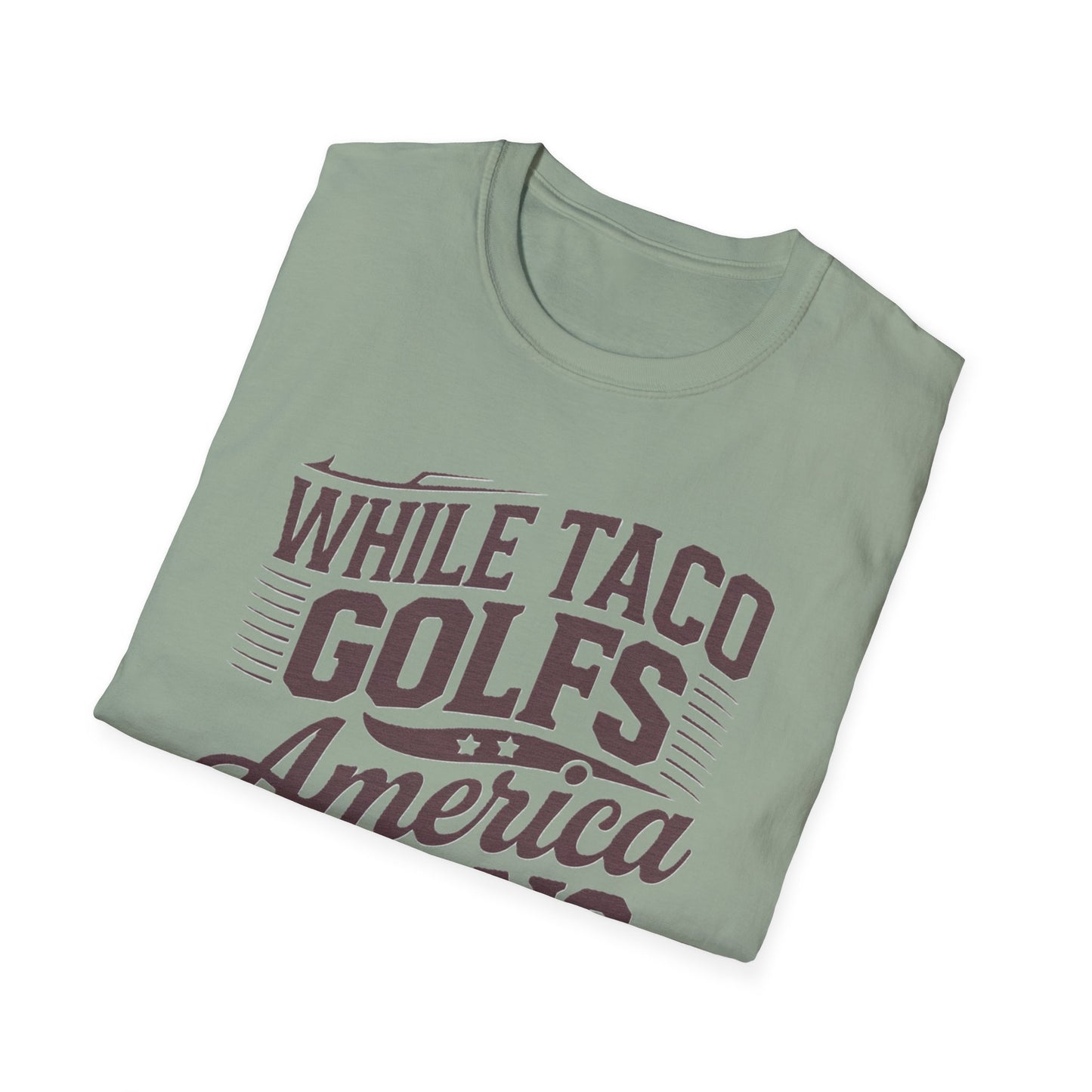 Golf-Themed Unisex Softstyle T-Shirt – Perfect for Taco Lovers, Casual Outings, Gift for Dads, Summer Style, Fun Statement Tee