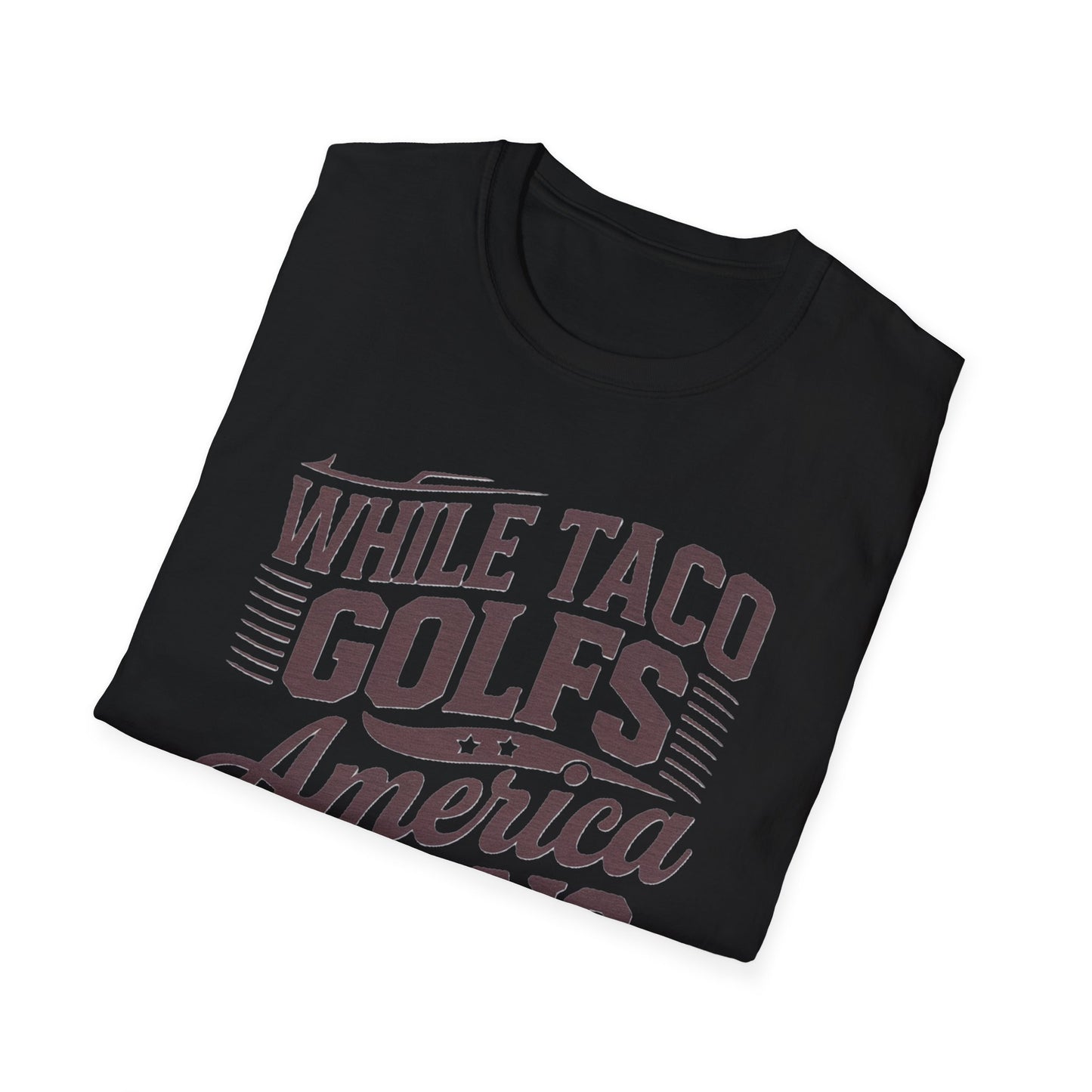 Golf-Themed Unisex Softstyle T-Shirt – Perfect for Taco Lovers, Casual Outings, Gift for Dads, Summer Style, Fun Statement Tee