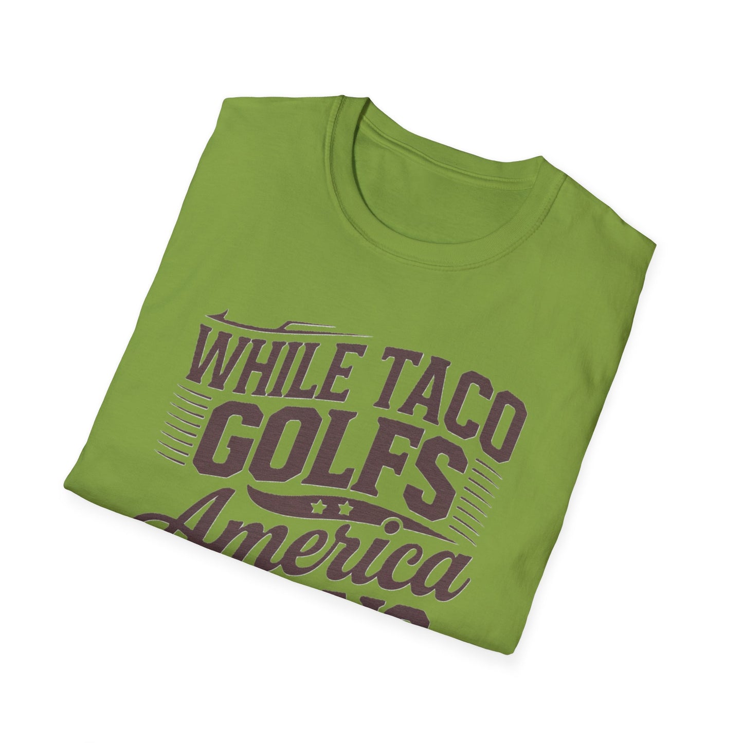 Golf-Themed Unisex Softstyle T-Shirt – Perfect for Taco Lovers, Casual Outings, Gift for Dads, Summer Style, Fun Statement Tee