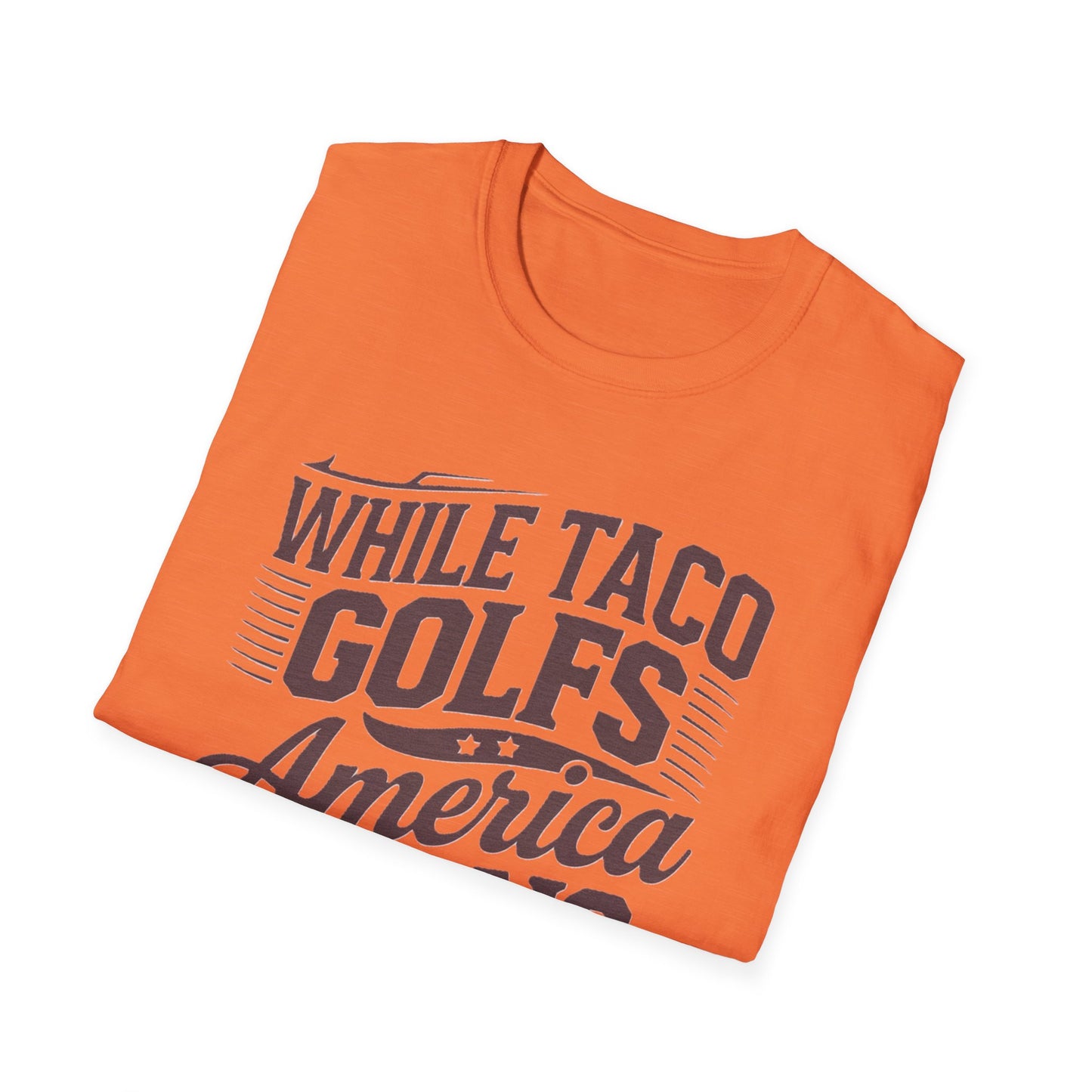 Golf-Themed Unisex Softstyle T-Shirt – Perfect for Taco Lovers, Casual Outings, Gift for Dads, Summer Style, Fun Statement Tee