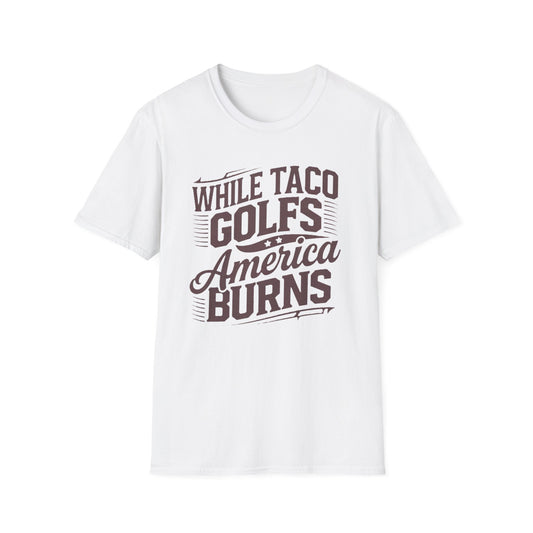 Golf-Themed Unisex Softstyle T-Shirt – Perfect for Taco Lovers, Casual Outings, Gift for Dads, Summer Style, Fun Statement Tee