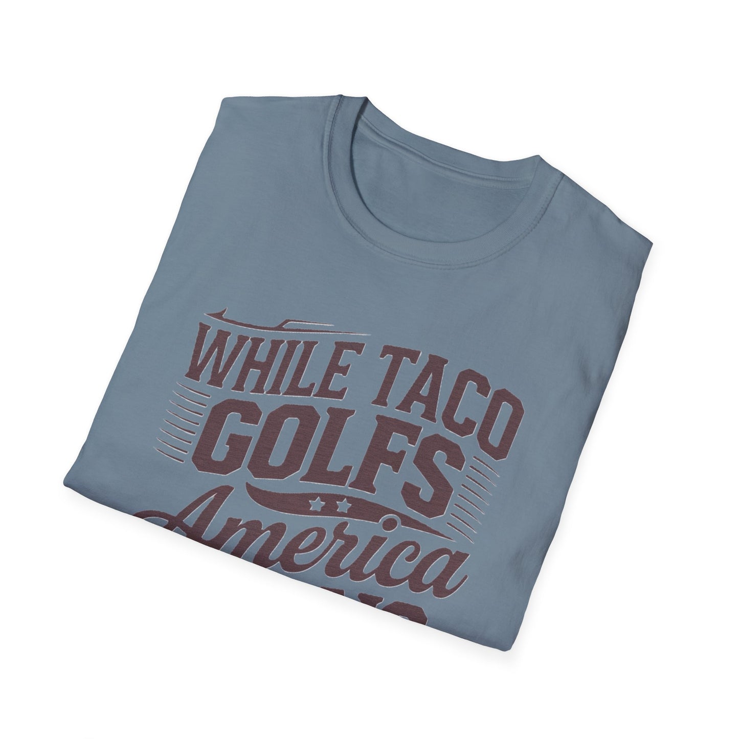 Golf-Themed Unisex Softstyle T-Shirt – Perfect for Taco Lovers, Casual Outings, Gift for Dads, Summer Style, Fun Statement Tee