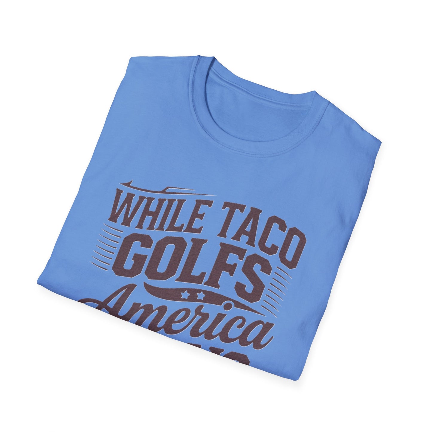 Golf-Themed Unisex Softstyle T-Shirt – Perfect for Taco Lovers, Casual Outings, Gift for Dads, Summer Style, Fun Statement Tee