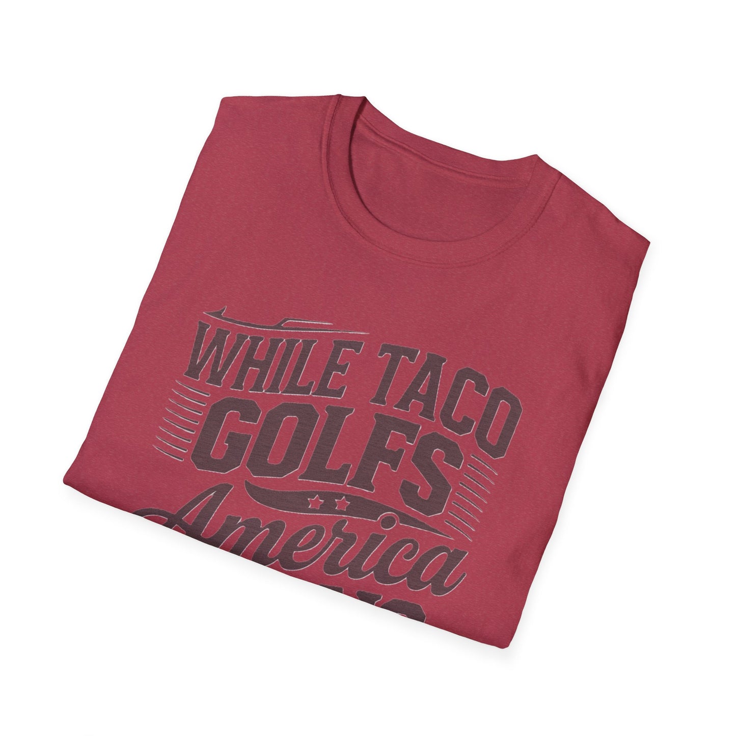 Golf-Themed Unisex Softstyle T-Shirt – Perfect for Taco Lovers, Casual Outings, Gift for Dads, Summer Style, Fun Statement Tee