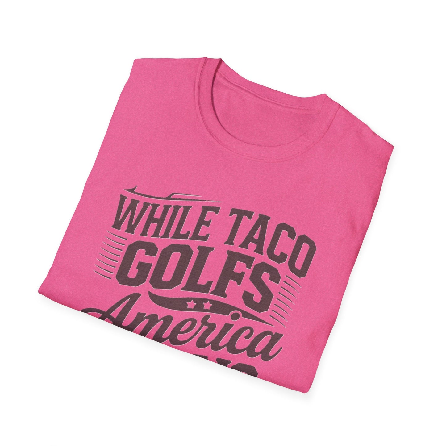Golf-Themed Unisex Softstyle T-Shirt – Perfect for Taco Lovers, Casual Outings, Gift for Dads, Summer Style, Fun Statement Tee