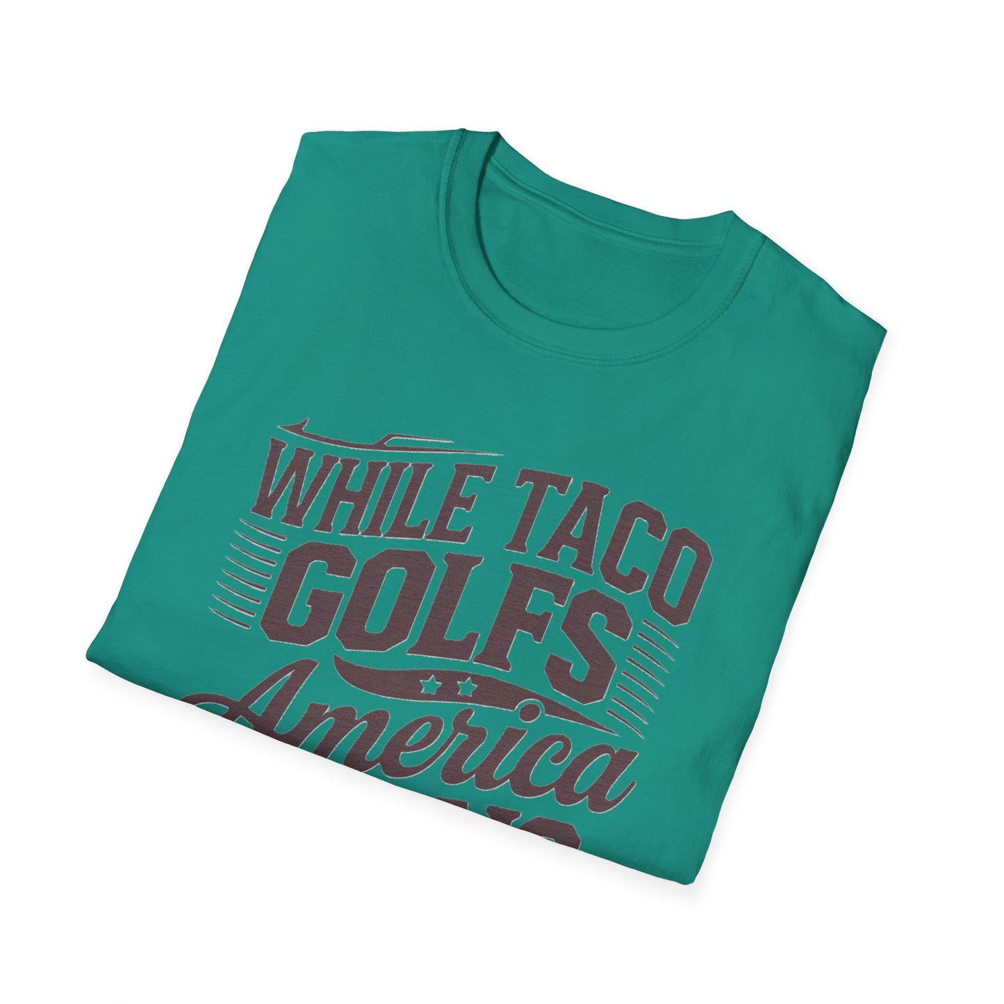 Golf-Themed Unisex Softstyle T-Shirt – Perfect for Taco Lovers, Casual Outings, Gift for Dads, Summer Style, Fun Statement Tee