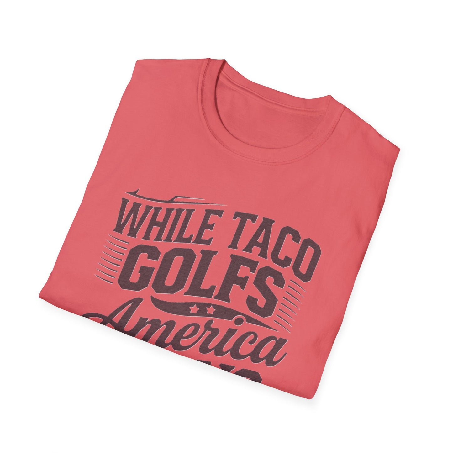 Golf-Themed Unisex Softstyle T-Shirt – Perfect for Taco Lovers, Casual Outings, Gift for Dads, Summer Style, Fun Statement Tee
