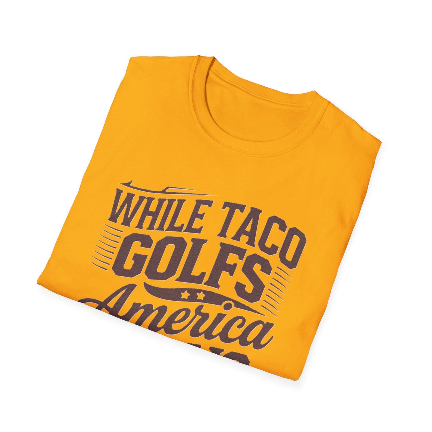 Golf-Themed Unisex Softstyle T-Shirt – Perfect for Taco Lovers, Casual Outings, Gift for Dads, Summer Style, Fun Statement Tee