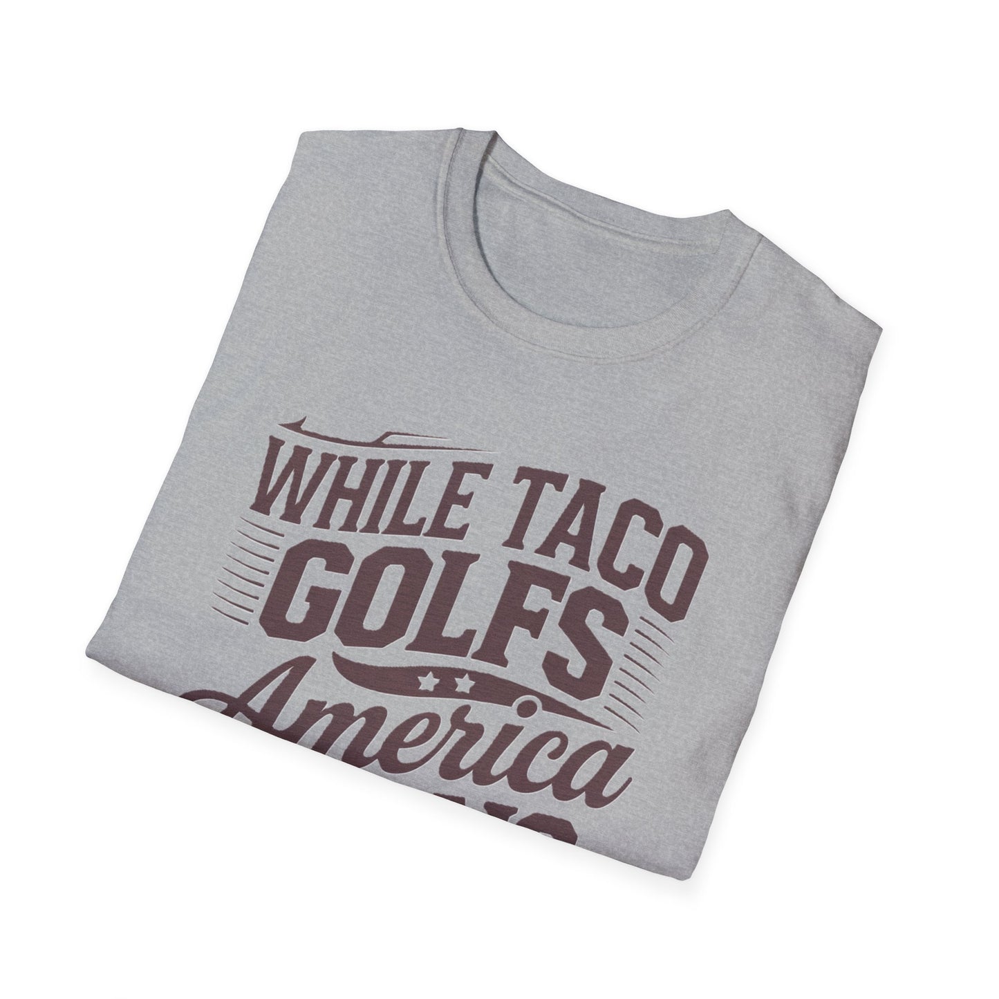 Golf-Themed Unisex Softstyle T-Shirt – Perfect for Taco Lovers, Casual Outings, Gift for Dads, Summer Style, Fun Statement Tee